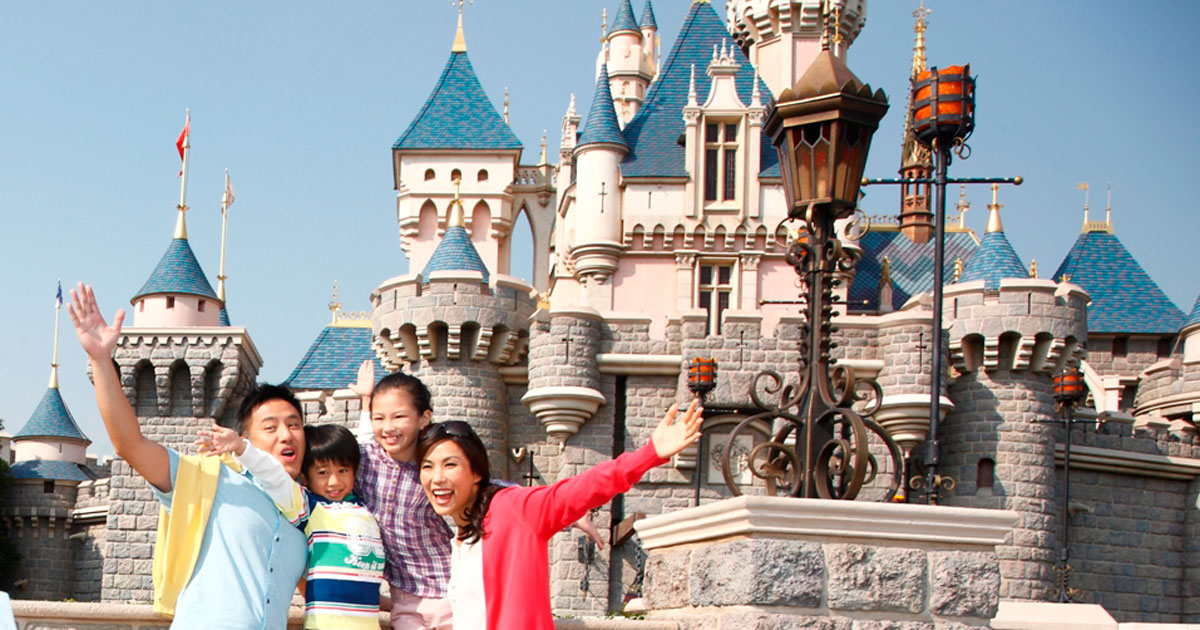 Family pictures at Hong Kong Disneyland