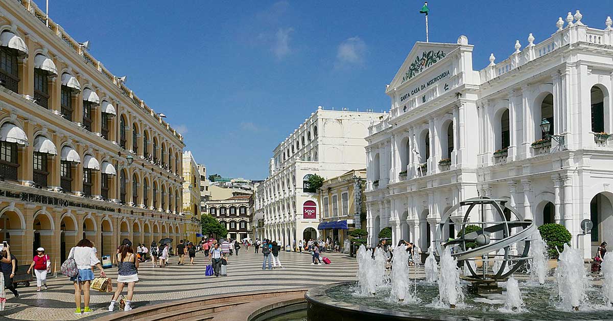 Portuguese pavements in Macau's central Santo Square
